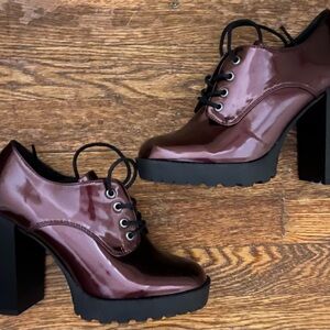 Women's Burgundy Platform Heels